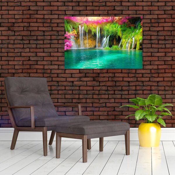 Tablou - Cascada, Lacurile Plitvice, Croația (90x60 cm)