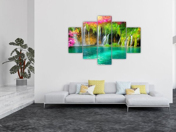 Tablou - Cascada, Lacurile Plitvice, Croația (150x105 cm)