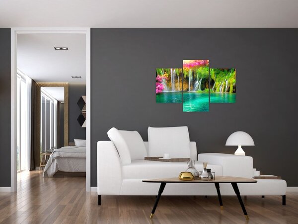 Tablou - Cascada, Lacurile Plitvice, Croația (90x60 cm)