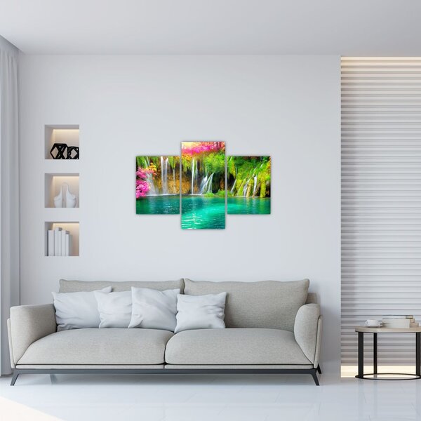 Tablou - Cascada, Lacurile Plitvice, Croația (90x60 cm)