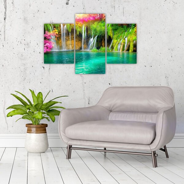 Tablou - Cascada, Lacurile Plitvice, Croația (90x60 cm)
