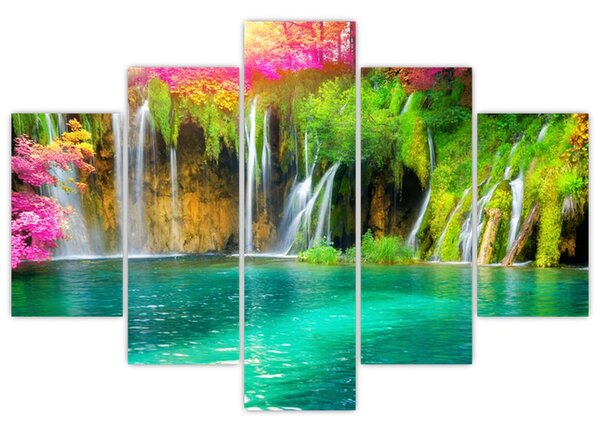 Tablou - Cascada, Lacurile Plitvice, Croația (150x105 cm)