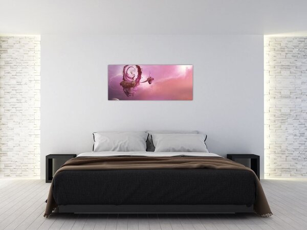 Tablou - Zână pe o insulă plutitoare (120x50 cm)
