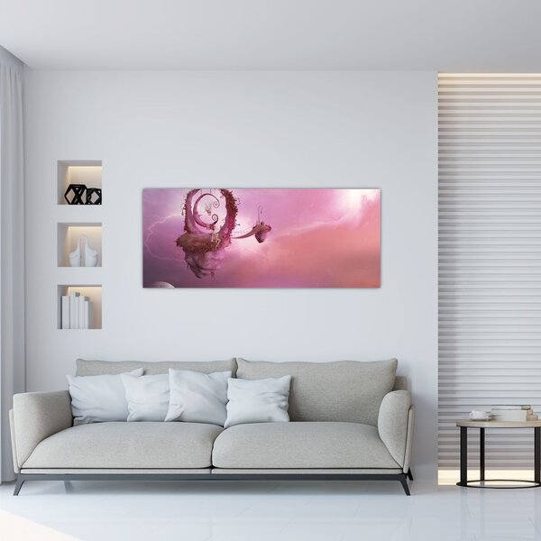 Tablou - Zână pe o insulă plutitoare (120x50 cm)