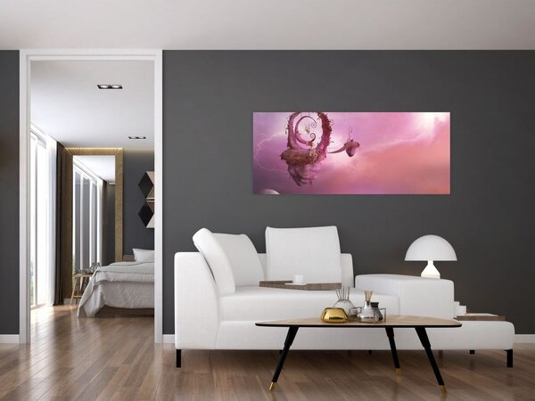 Tablou - Zână pe o insulă plutitoare (120x50 cm)