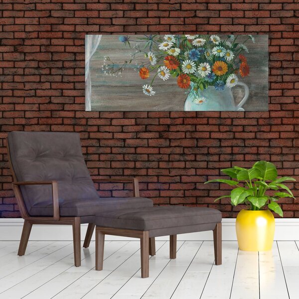 Tablou - Pictură în ulei, flori de câmp (120x50 cm)