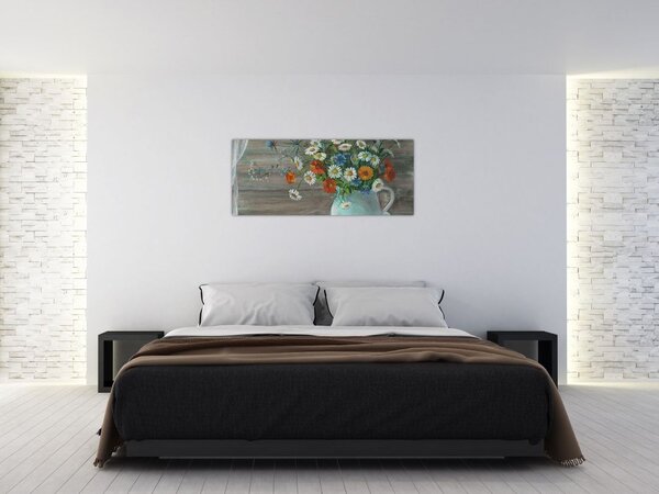 Tablou - Pictură în ulei, flori de câmp (120x50 cm)