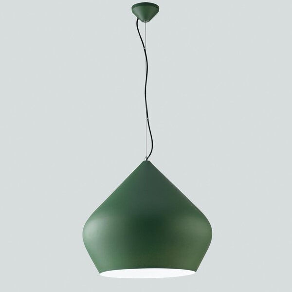 Luce Ambiente Design Lampă suspendată Tholos, verde/alb, Ø 52 cm, metal, reglabil, Verde, Camera de zi / sufragerie, Metal, Modern