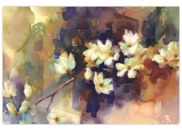 Tablou - Magnolii albe, pictură (90x60 cm)
