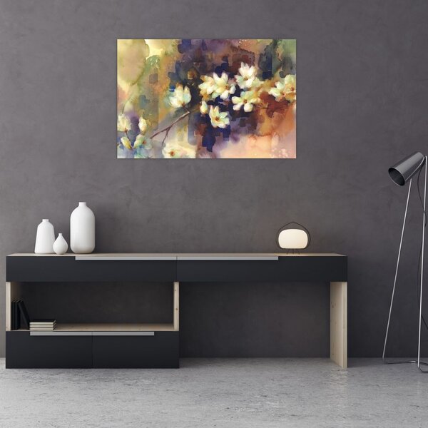 Tablou - Magnolii albe, pictură (90x60 cm)