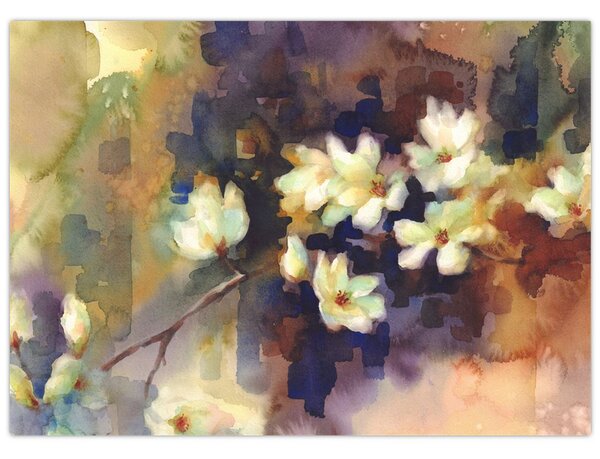Tablou - Magnolii albe, pictură (70x50 cm)