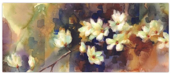 Tablou - Magnolii albe, pictură (120x50 cm)