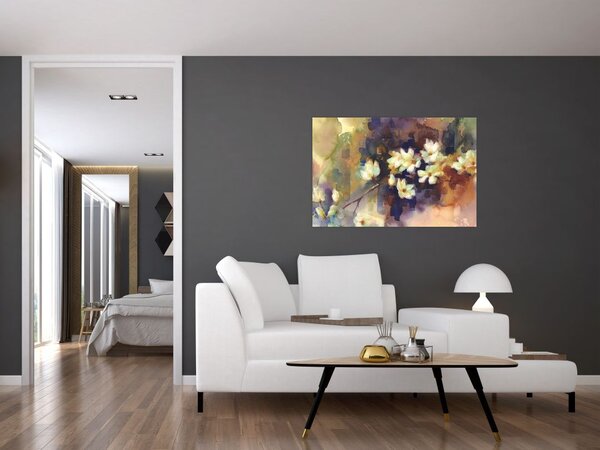 Tablou - Magnolii albe, pictură (90x60 cm)