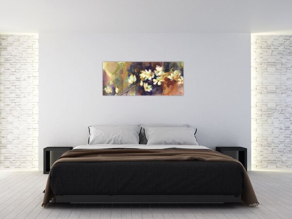 Tablou - Magnolii albe, pictură (120x50 cm)