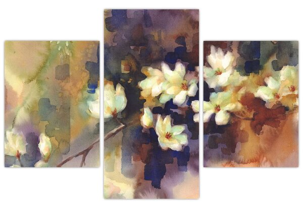 Tablou - Magnolii albe, pictură (90x60 cm)