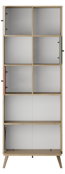 Biblioteca Adore Tiffany, 4 usi si 4 rafturi, Multicolor, 67x181x30 cm