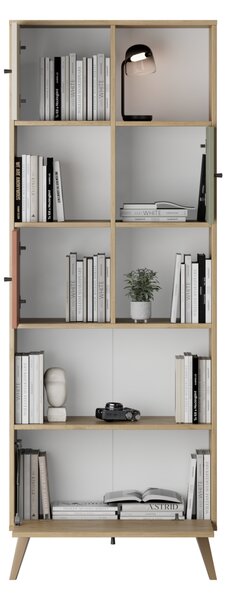 Biblioteca Adore Tiffany, 4 usi si 4 rafturi, Multicolor, 67x181x30 cm