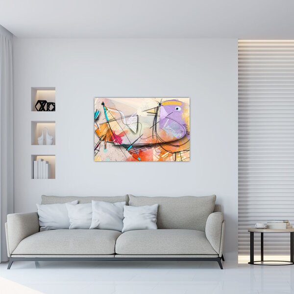 Tablou - Abstract, pasăre (90x60 cm)