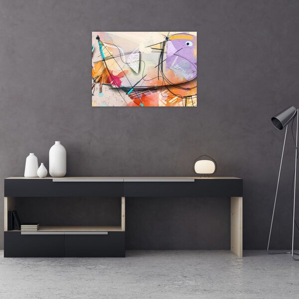 Tablou - Abstract, pasăre (70x50 cm)