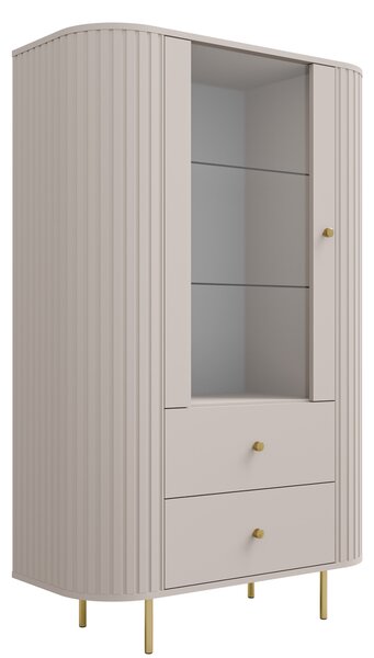Vitrină Lento 98 cm cu sertare - bej nisipiu
