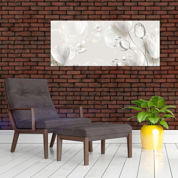 Tablou - Lalele între bule (120x50 cm)