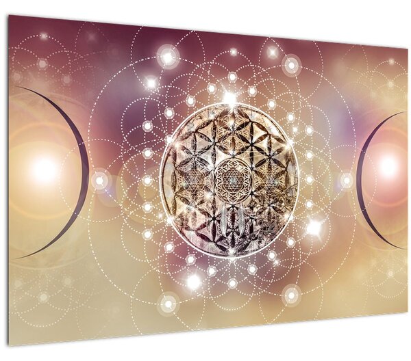 Tablou - Mandala cu elemente (90x60 cm)
