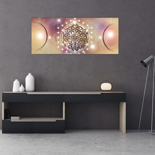 Tablou - Mandala cu elemente (120x50 cm)