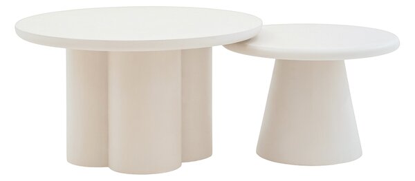 Măsuță de cafea Clav 60 cm și Cylindus 80 cm - bej