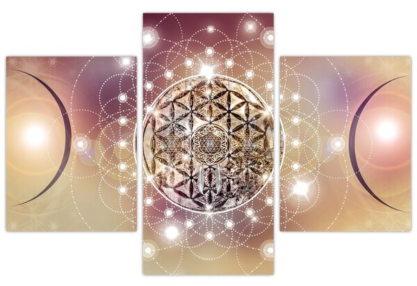Tablou - Mandala cu elemente (90x60 cm)