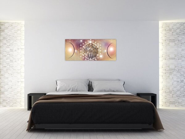 Tablou - Mandala cu elemente (120x50 cm)