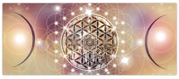 Tablou - Mandala cu elemente (120x50 cm)