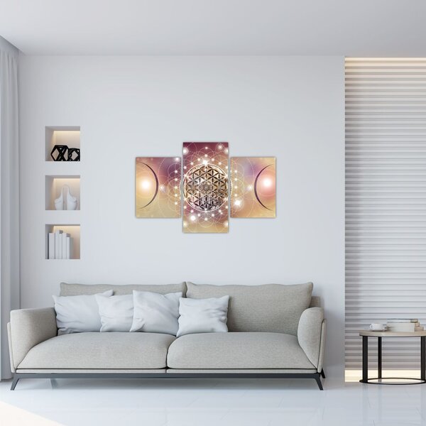 Tablou - Mandala cu elemente (90x60 cm)