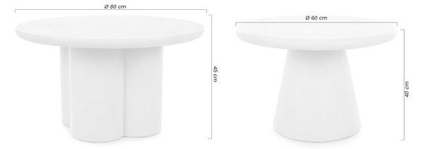 Măsuță de cafea Clav 60 cm și Cylindus 80 cm - bej