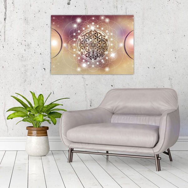 Tablou - Mandala cu elemente (70x50 cm)