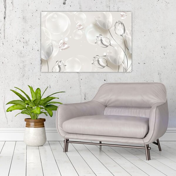 Tablou - Lalele între bule (90x60 cm)