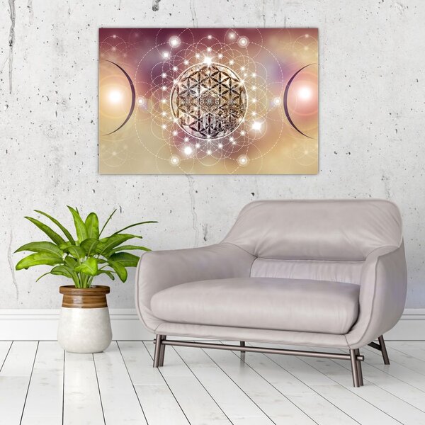 Tablou - Mandala cu elemente (90x60 cm)