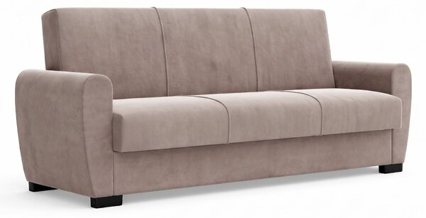 Canapea Extensibilă 3 locuri Valencia, cu ladă de depozitare, Bej - Gri, 220x68x90 cm