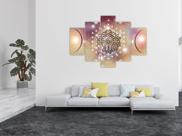 Tablou - Mandala cu elemente (150x105 cm)
