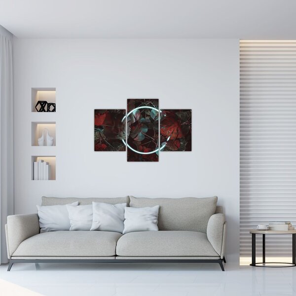 Tablou - Cerc de neon între palmieri (90x60 cm)