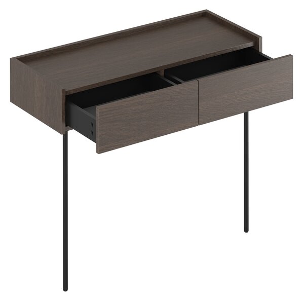 Consolă Dunari 100 cm cu sertare și picioare metalice - stejar Dunin