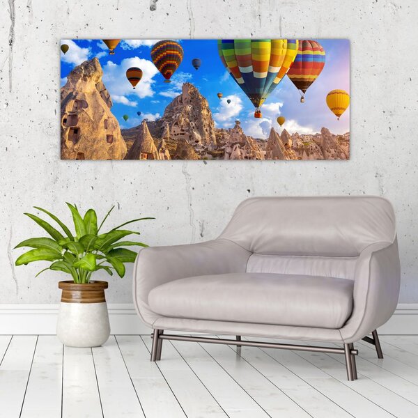 Tablou - Baloane cu aer cald, Cappadocia, Turcia. (120x50 cm)