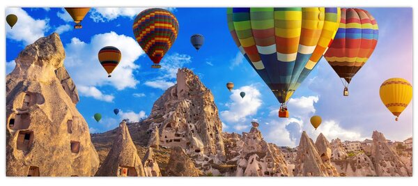 Tablou - Baloane cu aer cald, Cappadocia, Turcia. (120x50 cm)