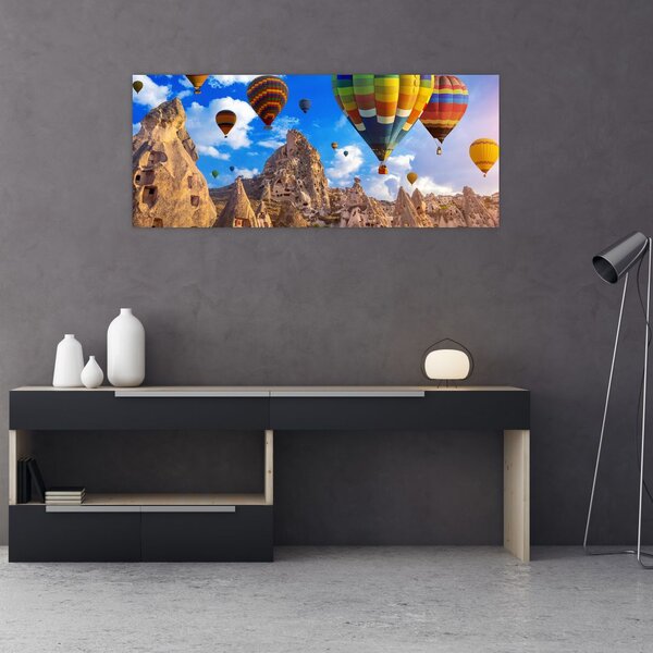 Tablou - Baloane cu aer cald, Cappadocia, Turcia. (120x50 cm)