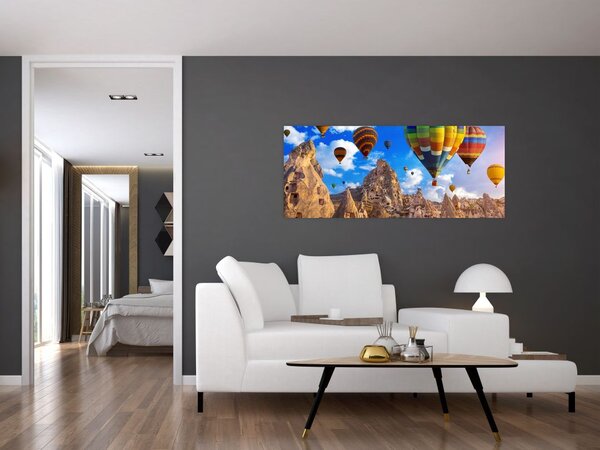 Tablou - Baloane cu aer cald, Cappadocia, Turcia. (120x50 cm)