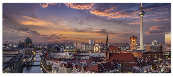 Tablou - Apus de soare în Berlin (120x50 cm)