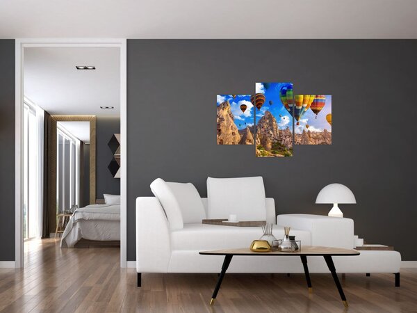 Tablou - Baloane cu aer cald, Cappadocia, Turcia. (90x60 cm)