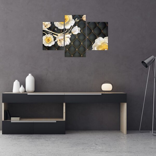 Tablou - Imagine cu flori de trandafir alb (90x60 cm)
