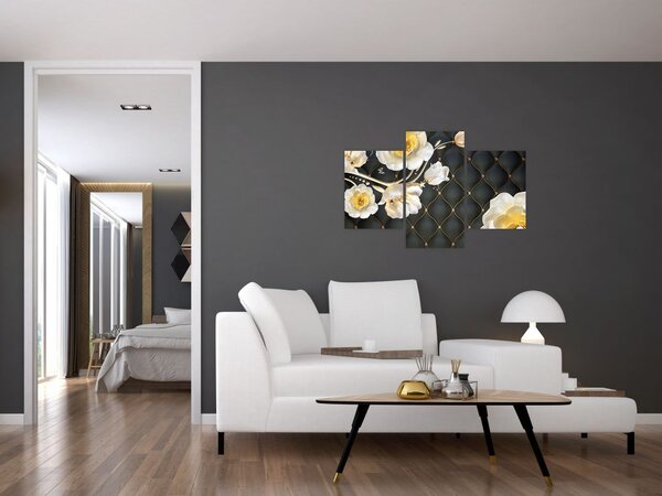Tablou - Imagine cu flori de trandafir alb (90x60 cm)