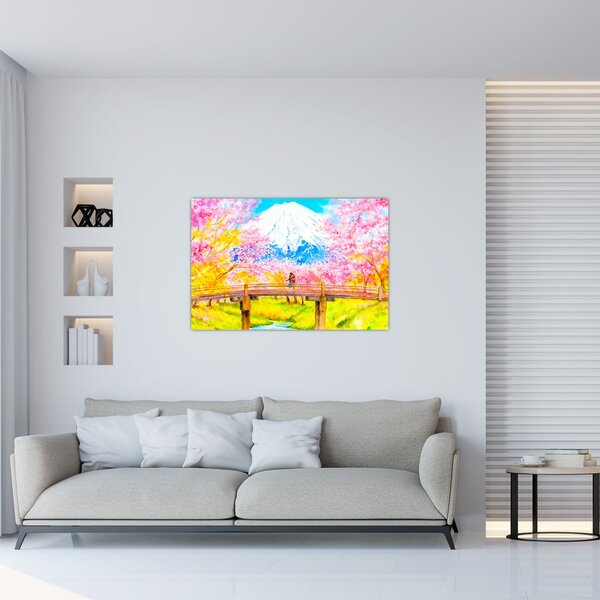 Tablou - Cuplu pictat, acuarelă (90x60 cm)
