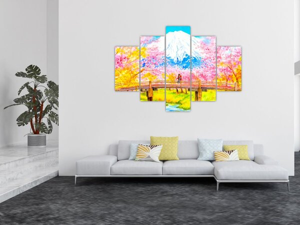 Tablou - Cuplu pictat, acuarelă (150x105 cm)